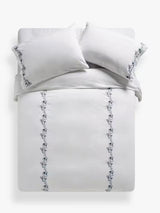 John Lewis Highbury Washed Cotton Floral White Duvet Cover - King Size