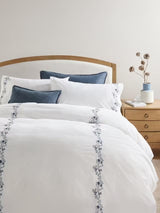 John Lewis Highbury Washed Cotton Floral White Duvet Cover - King Size - Kazoop 
