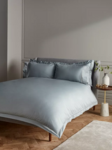 John Lewis Garda Lattice Stitch Cotton Super King Duvet Cover - Ice Blue - Kazoop 