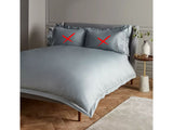 John Lewis Garda Lattice Stitch Cotton Super King Duvet Cover - Ice Blue