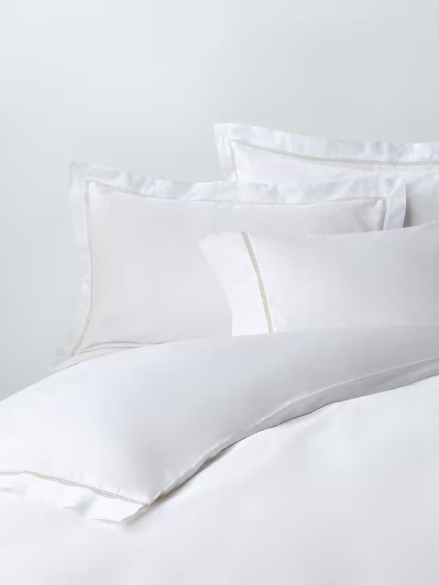 John Lewis Harper 400 Thread Count Cotton King Duvet Cover Natural Champagne