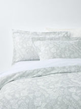 John Lewis Woodblock Floral 180TC Cotton Duvet Cover Set - Grey - King Size