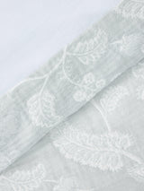 John Lewis Woodblock Floral 180TC Cotton Duvet Cover Set - Grey - King Size