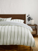 John Lewis Lanark Cotton/Linen Blend Super King Duvet Cover - Green Avocado