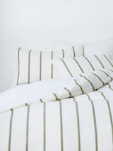 John Lewis Lanark Cotton/Linen Blend Super King Duvet Cover - Green Avocado