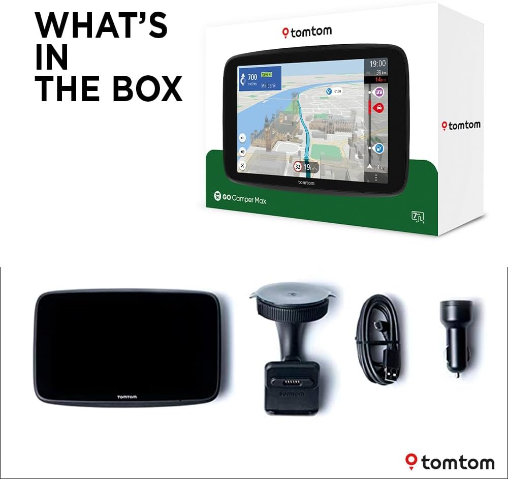 TomTom GO Camper Max 2nd Gen Campervan & Caravan 7'' Sat Nav - World Maps B
