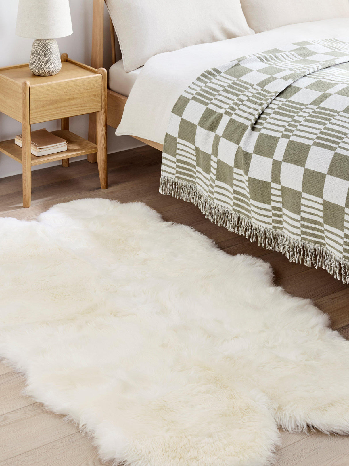 John Lewis New Zealand Genuine Wool Soft Quad Sheepskin Rug - Novelty- Ivory