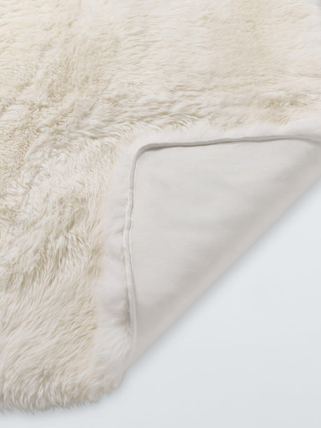 John Lewis Sheepskin Luxury Soft Rectangular Rug L190 x W150cm - Natural