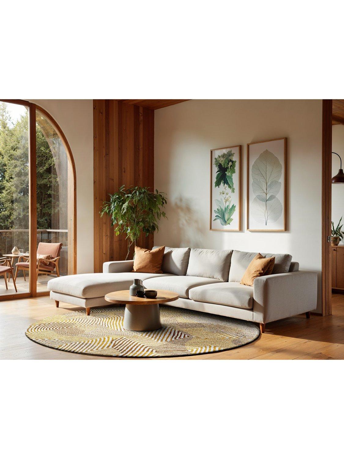 Louis De Poortere Abstract Coral Round Rug Yellow Hippy - Dia.140cm