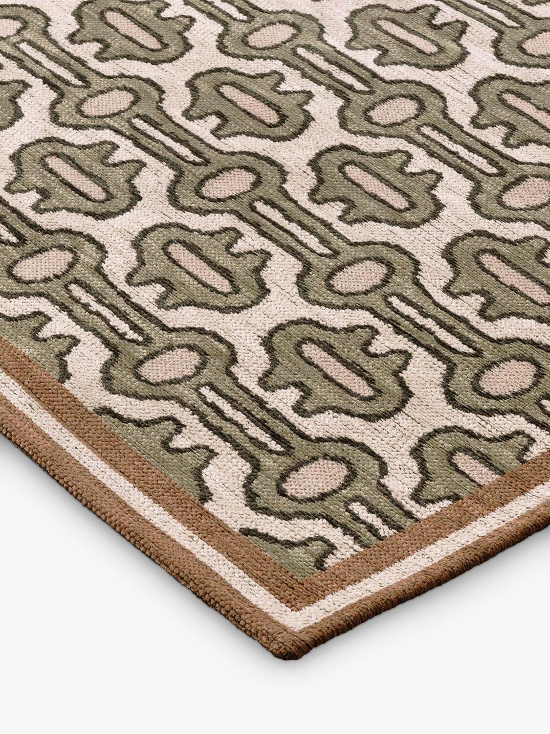 Sanderson Matmi Rectangular Abstract Rug - Avocado Green - L230 x W160cm