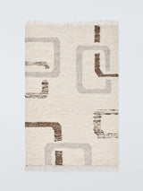 John Lewis Frame Geometric Rectangular Wool Rug Natural/Multi L180xW120cm