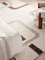 John Lewis Frame Geometric Rectangular Wool Rug Natural/Multi L180xW120cm