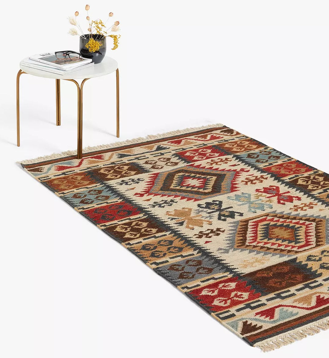 John Lewis & Partners Fusion Manisa Kelim Wool Rug 180 x 120cm - Multi