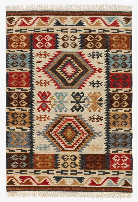 John Lewis & Partners Fusion Manisa Kelim Wool Rug 180 x 120cm - Multi