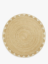 John Lewis Hand Loomed Scalloped Indoor Round Jute Rug - Dia.180cm - Neutral