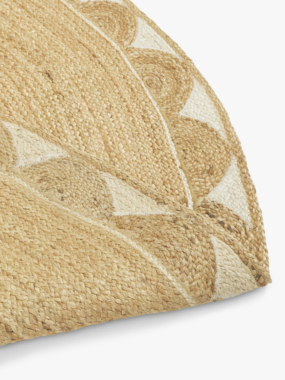 John Lewis Hand Loomed Scalloped Indoor Round Jute Rug - Dia.180cm - Neutral