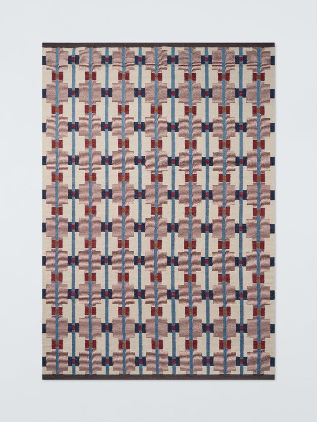 John Lewis Calado Geometric Wool Rich Cotton Rug 240 x 170cm - Burnt Umber