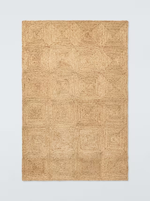 John Lewis Diamond High-Traffic Rooms Jute Rug L180 x W120cm - Natural