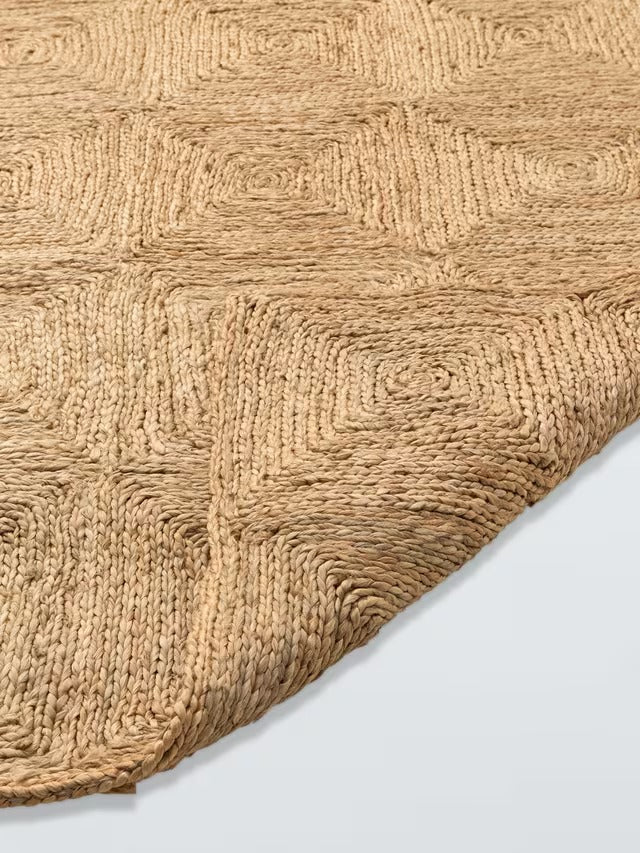 John Lewis Diamond High-Traffic Rooms Jute Rug L180 x W120cm - Natural