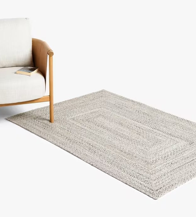 John Lewis Braided Performance Indoor/Outdoor Rug L180 x W120cm -  Marl Grey