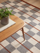 John Lewis Betula Checkerboard Flatweave Rug - Orange/Multi - L180 x W120cm