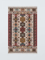 John Lewis Azita Kelim Durable Wool Rich Rug L180 x W120cm - Red/Multicolour