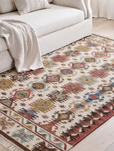John Lewis Azita Kelim Durable Wool Rich Rug L180 x W120cm - Red/Multicolour