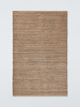 John Lewis Grid Hand Woven Jute Rich Rug - Natural/Cocoa - Size 300 x 200cm