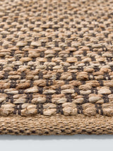 John Lewis Grid Hand Woven Jute Rich Rug - Natural/Cocoa - Size 300 x 200cm