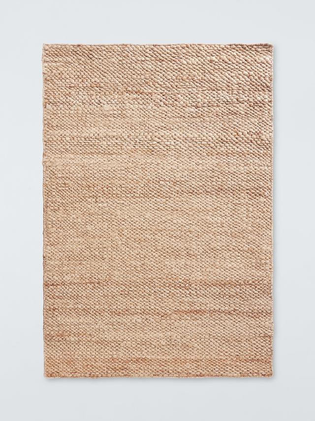 John Lewis Chunky Hand Woven Pure Jute Durable Rug L240 x W170cm - Natural