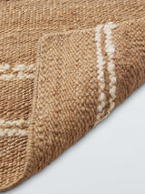 John Lewis Jute Modern Border Hand Woven Rug 240 x 170cm - Natural/White