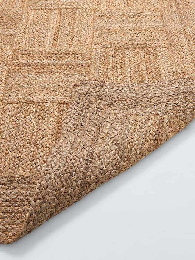 John Lewis Parquet Textured Hand Woven Classic Jute Rug 180x120cm - Natural