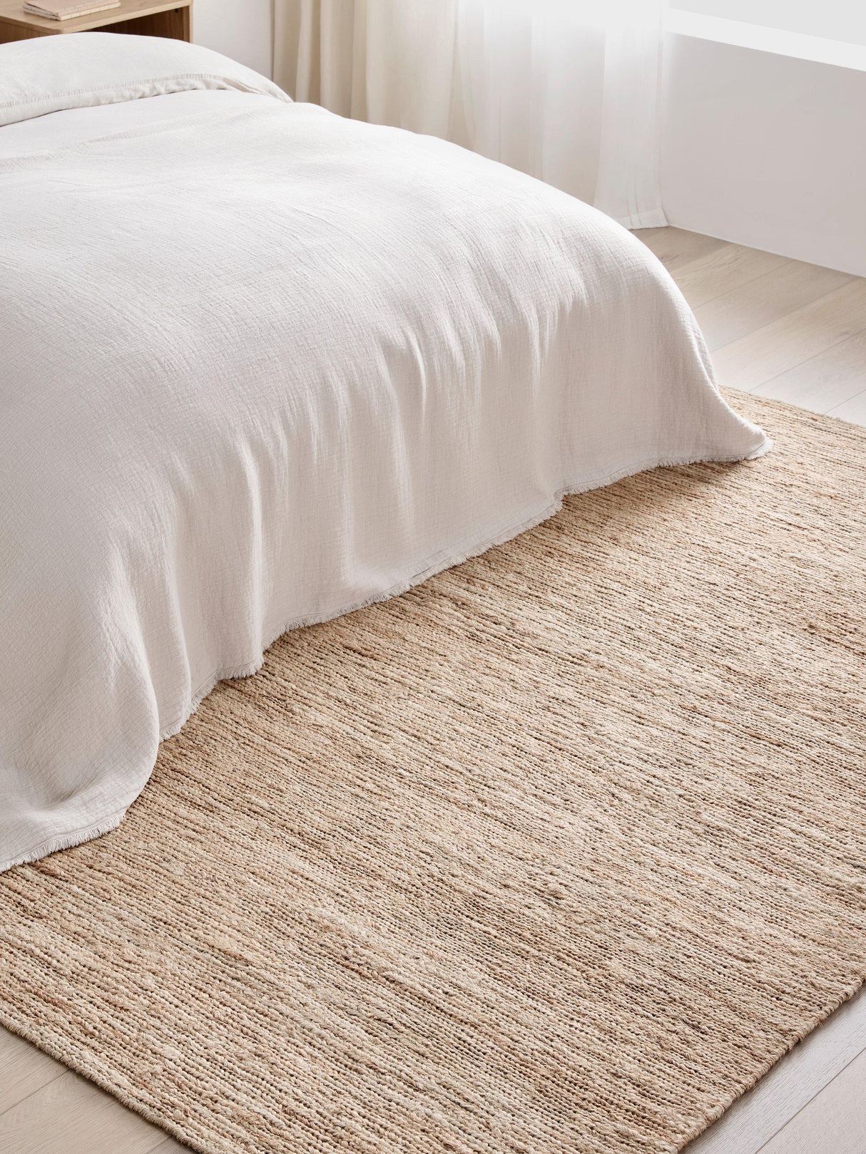 John Lewis Sumak Hand Knotted Textured Jute Rich Rug L240 x W170cm - Natural