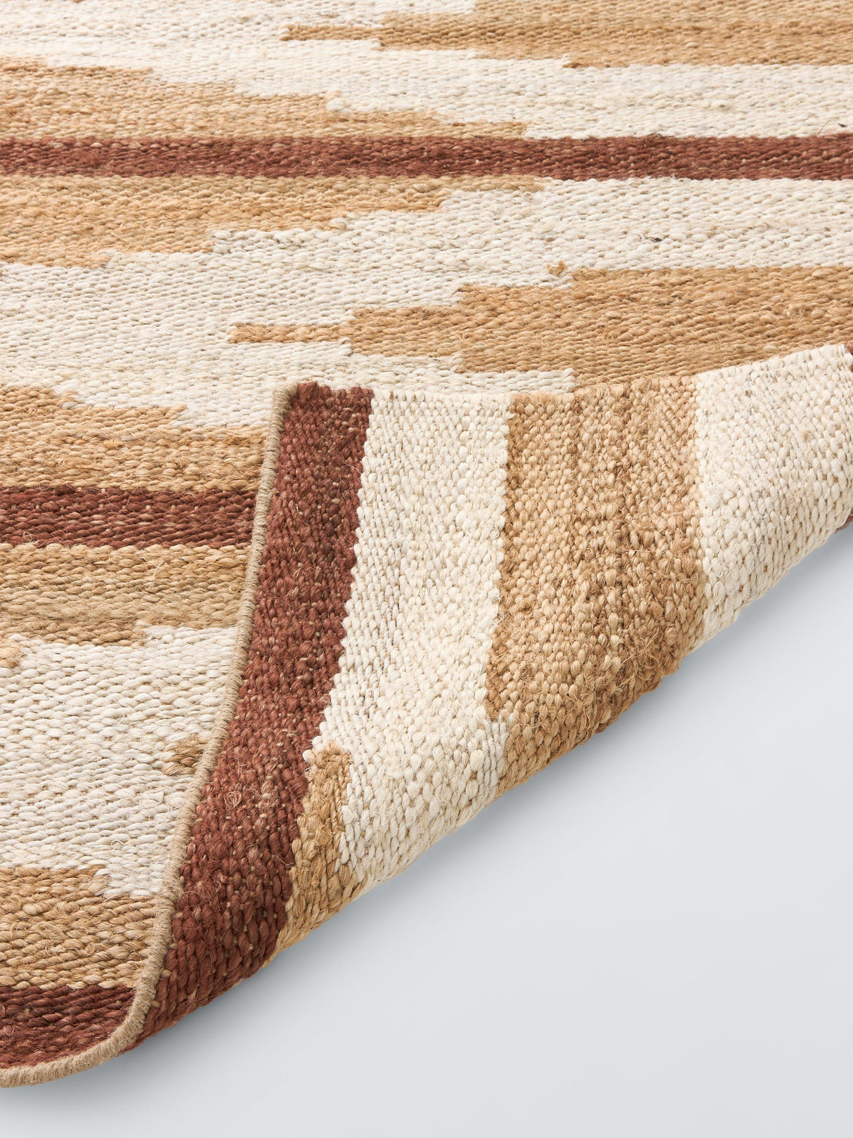 John Lewis Paz Hand Woven Pure Jute Geometric Rug L180 x W120cm - White