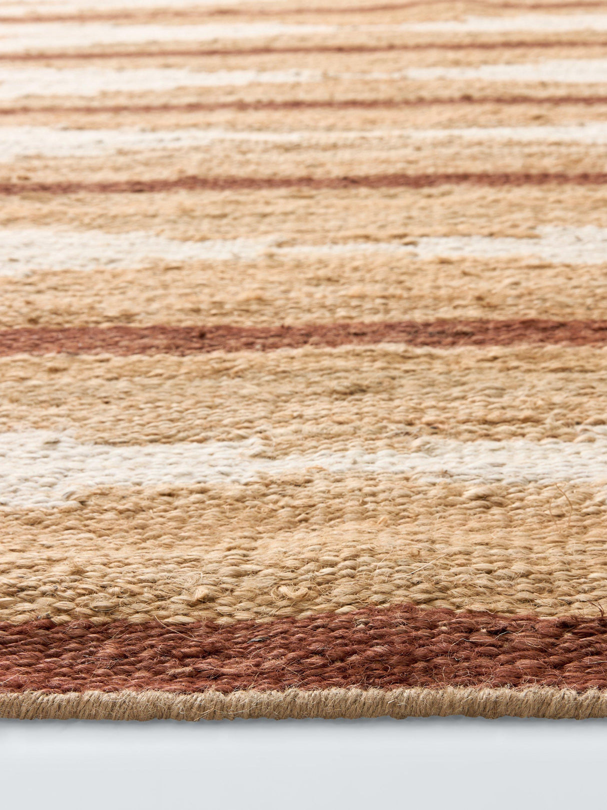 John Lewis Paz Hand Woven Pure Jute Geometric Rug L180 x W120cm - White