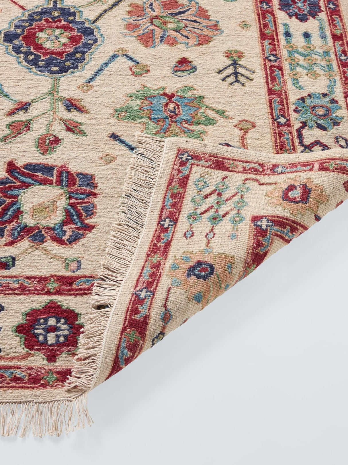 John Lewis Sumak Suzani Floral Wool Rich Rug 150 x 90cm - Natural/Multi