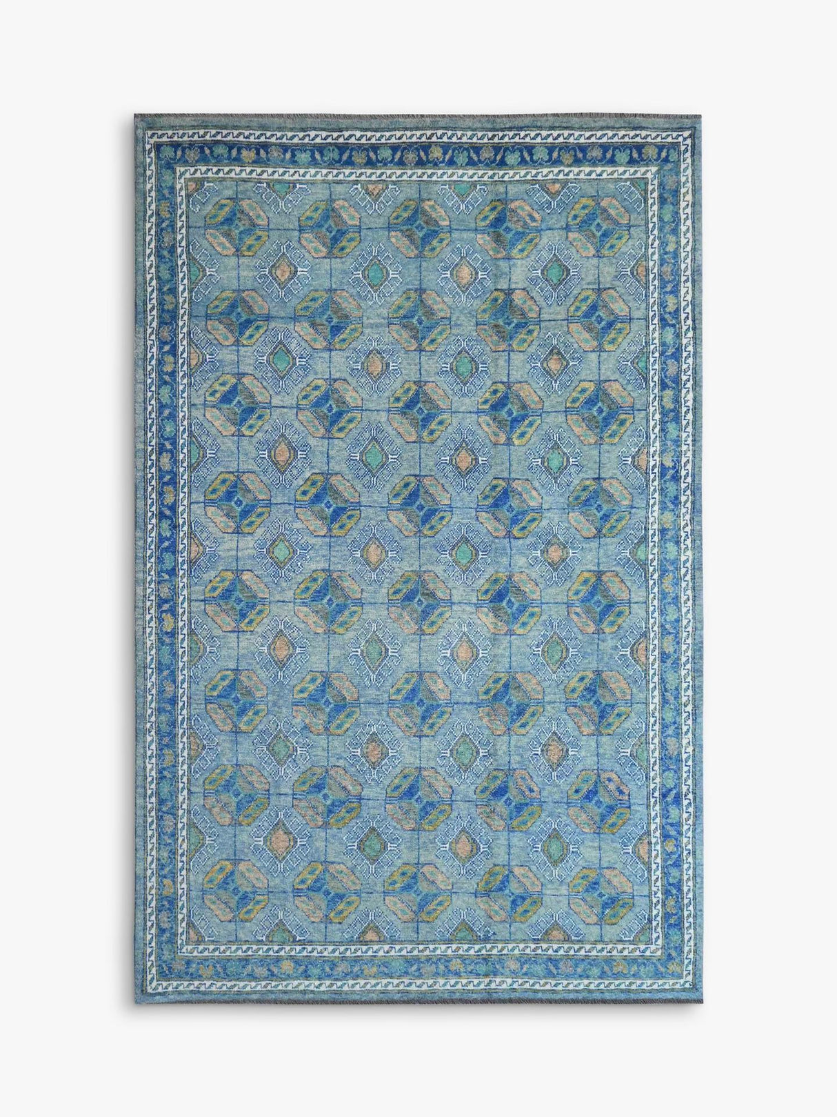 Gooch Luxury Hand Knotted Traditional Afghan Ersari Rug 300 x 200cm - Blue