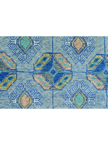 Gooch Luxury Hand Knotted Traditional Afghan Ersari Rug 300 x 200cm - Blue