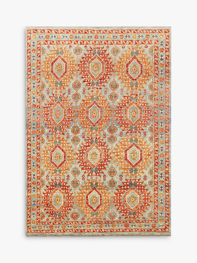 Gooch Luxury Khal Mohammadi Hand Knotted Wool Runner Rug L240 x W70cm Orange