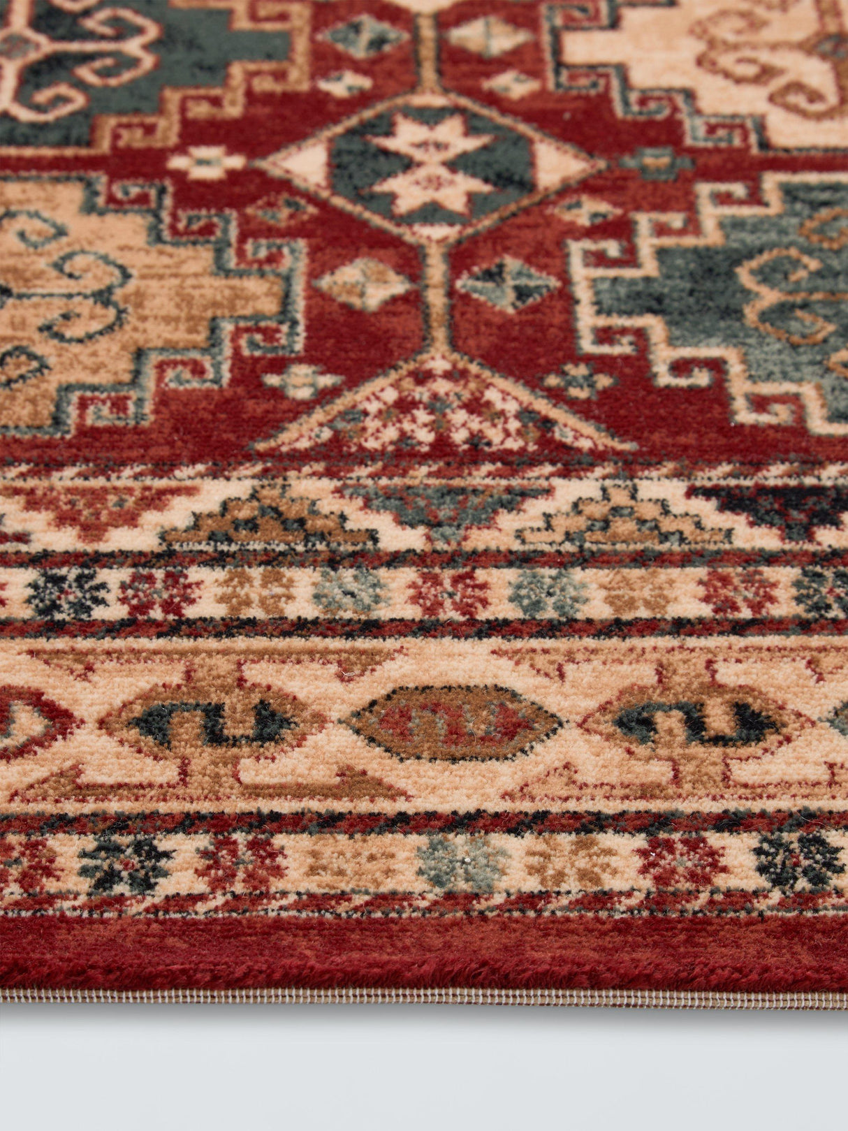 John Lewis Royal Heritage Aztec Pure Indoor Wool Rug - Red - L200 x W135cm