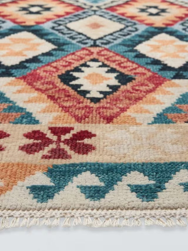 John Lewis Indira Kasak Traditional Wool Abstract Rug - Multi - L150 x W90cm