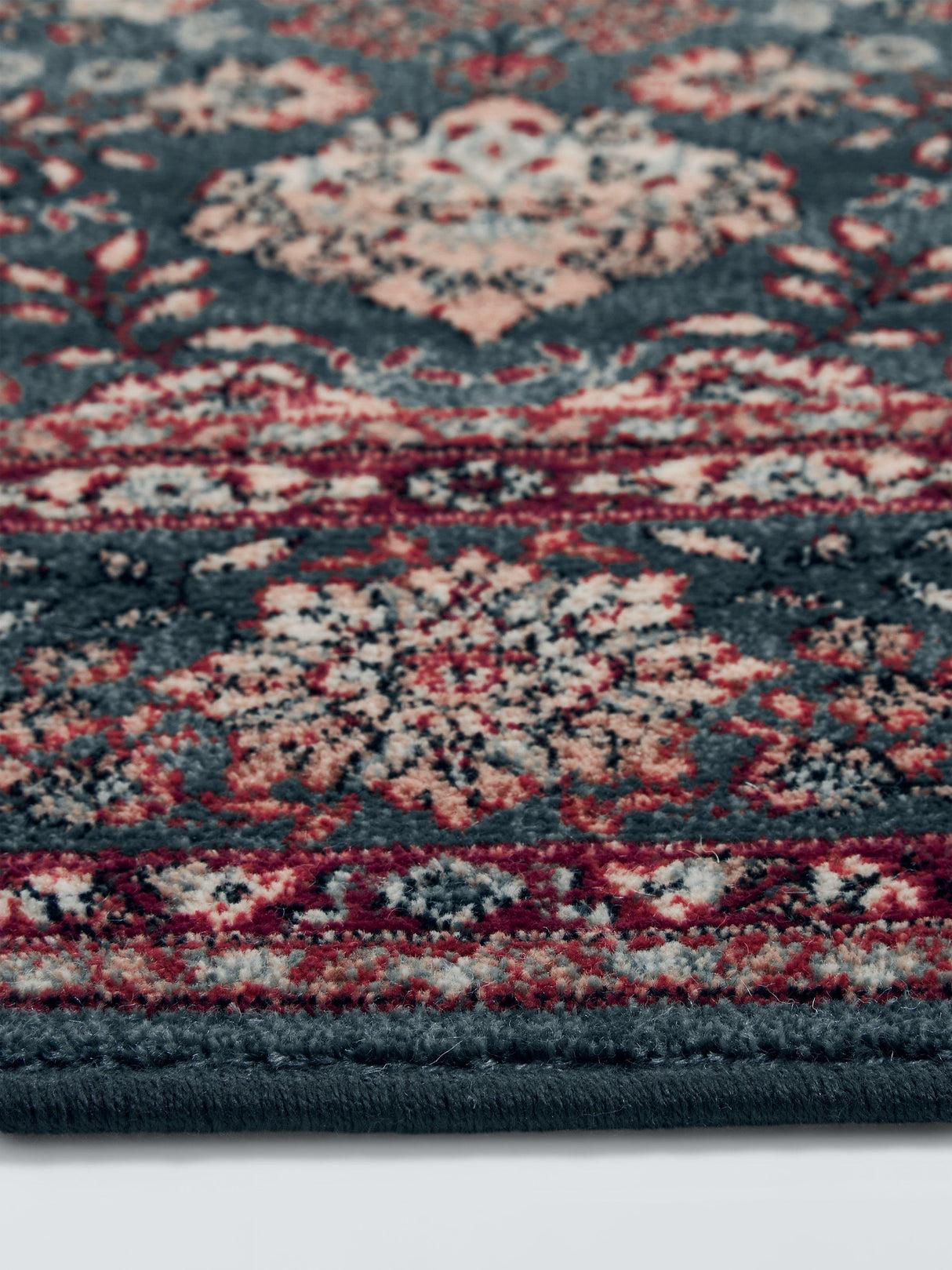 John Lewis Royal Heritage Floral Wool Rectangular Rug - Green L300 x W200 cm