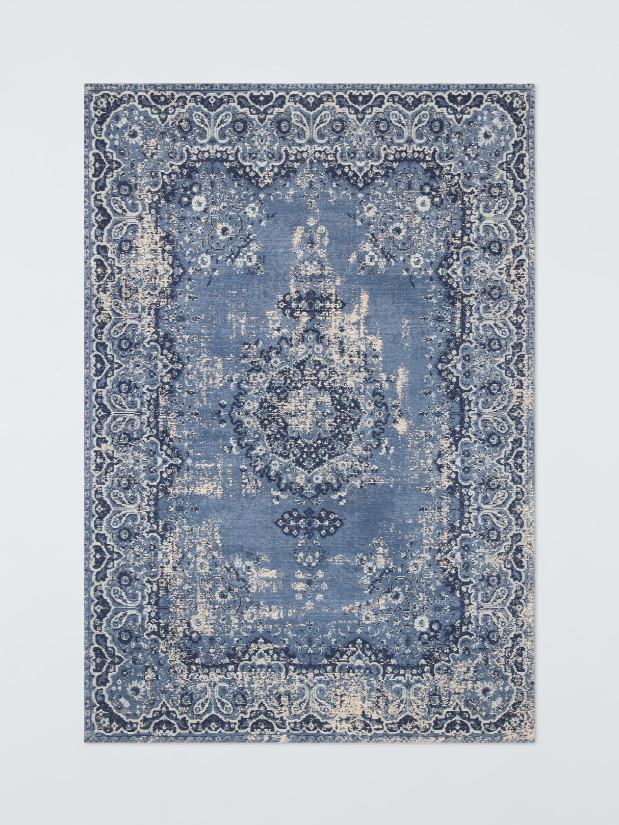 John Lewis ANYDAY Indoor Rectangular Jaipur Rug - Navy - L230 x W160cm