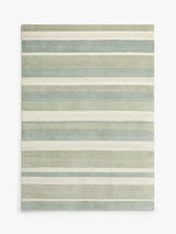 John Lewis Amelia Stripe Wool Rug L240 x W170 cm - Duck Egg/Green - Kazoop 