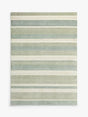 John Lewis Amelia Stripe Wool Rug L240 x W170 cm - Duck Egg/Green - Kazoop 