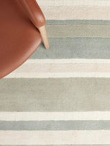 John Lewis Amelia Stripe Wool Rug L240 x W170 cm - Duck Egg/Green - Kazoop 
