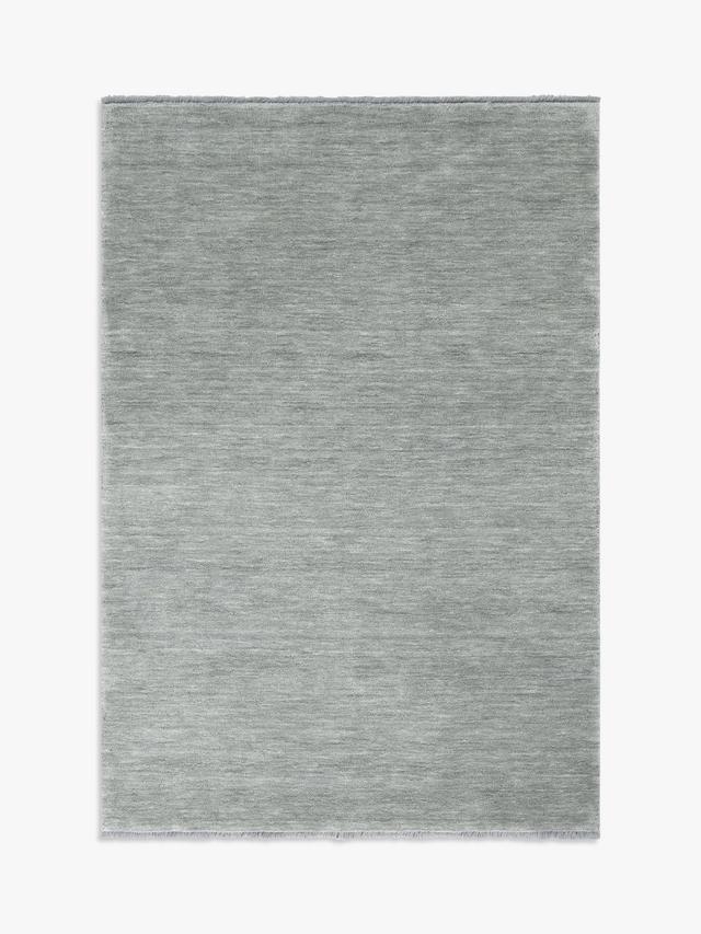 John Lewis Plain Hand Woven New Zealand Pure Wool Rug Grey L140 x W80cm