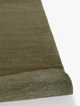 John Lewis Plain Hand Woven New Zealand Pure Wool Rug - Green L140 x W80 cm