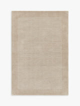 John Lewis ANYDAY Hand Loomed Border Wool Rug - Pale Mole L170 x W110cm