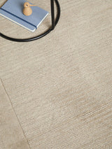 John Lewis ANYDAY Hand Loomed Border Wool Rug - Pale Mole L170 x W110cm
